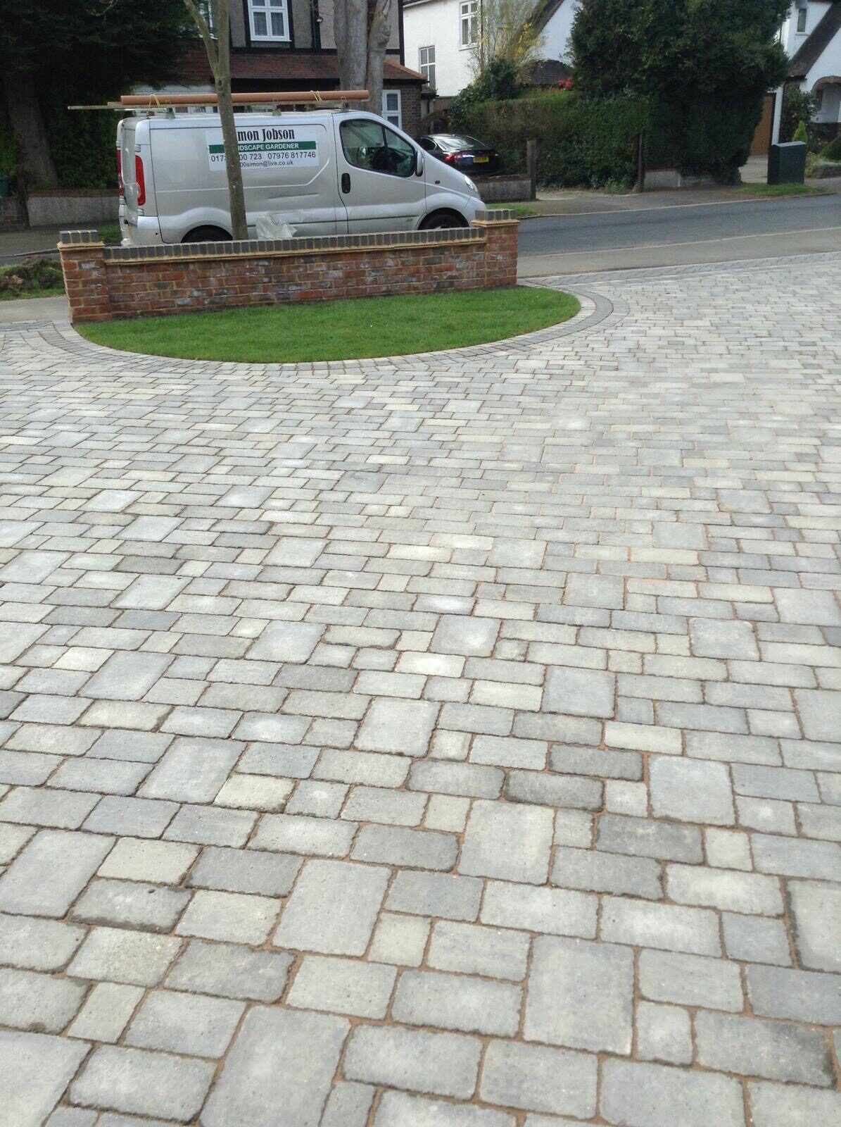 Block paving driveway to a house in Surrey